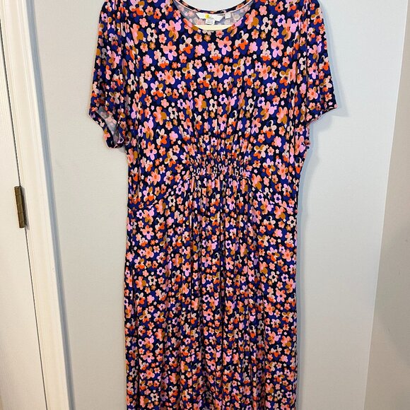 BODEN Women's Short Sleeve Daisy Jersey Dress Multicolor Pockets 12 - Picture 2 of 6